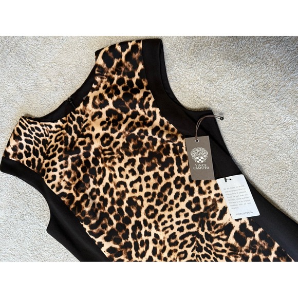NWT Vince Camuto Dress Leopard Animal Print Stretch Women's Size 8 - Picture 3 of 12